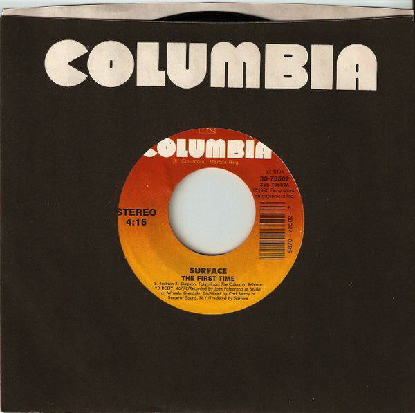 Surface : The First Time (7", Single, Styrene, Car)