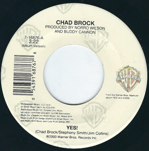 Chad Brock : Yes! (7", Single)