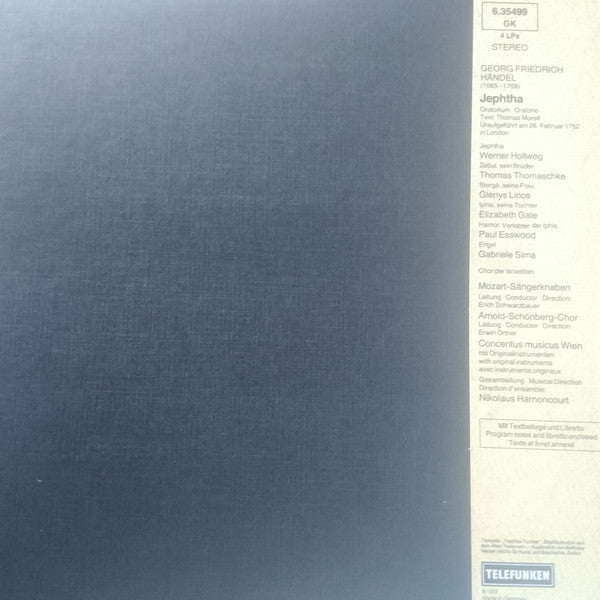 Georg Friedrich Händel - Concentus Musicus Wien, Nikolaus Harnoncourt : Jephtha (4xLP + Box)