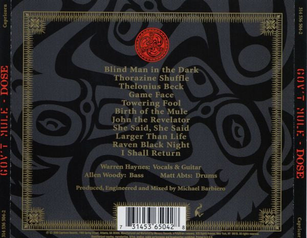 Gov't Mule : Dose (CD, Album, PMD)