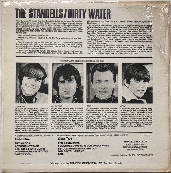 The Standells : Dirty Water (LP, Album, Mono)