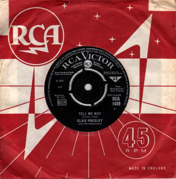 Elvis Presley with The Jordanaires : Tell Me Why (7", Single)