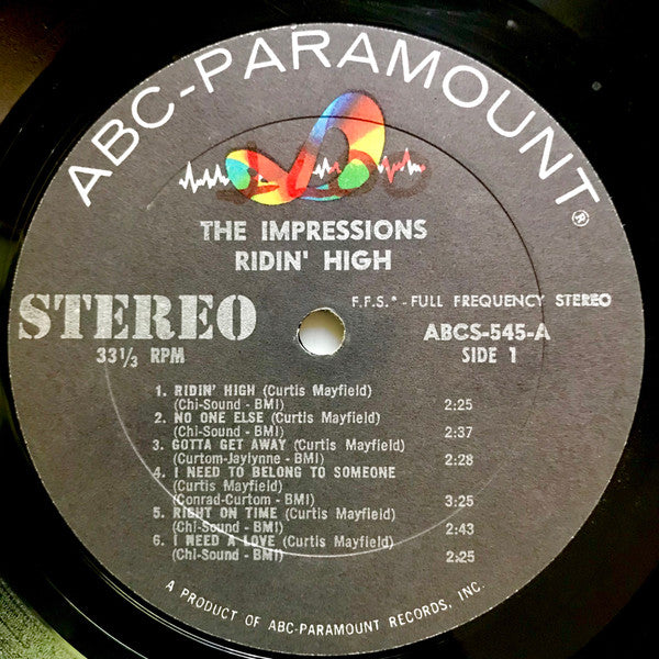 The Impressions : Ridin' High (LP, Album)