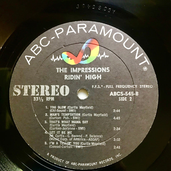 The Impressions : Ridin' High (LP, Album)