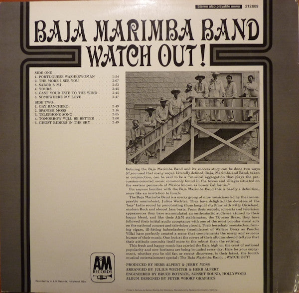 Baja Marimba Band : Watch Out! (LP, Album, RE)