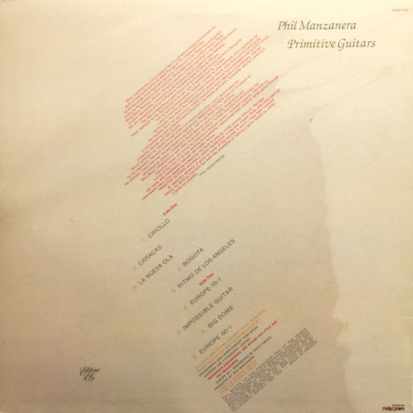 Phil Manzanera : Primitive Guitars (LP, Album)