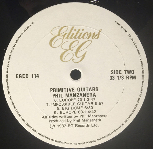 Phil Manzanera : Primitive Guitars (LP, Album)