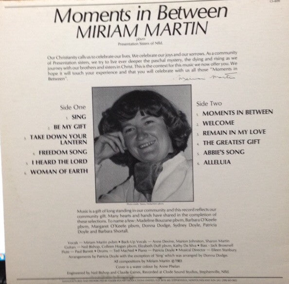 Miriam Martin : Moments In Between (LP, Album)