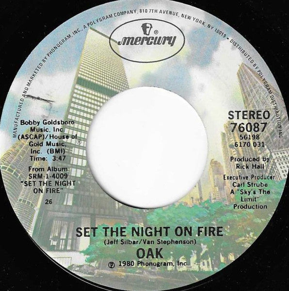 Oak (10) : Set The Night On Fire (7", 26 )
