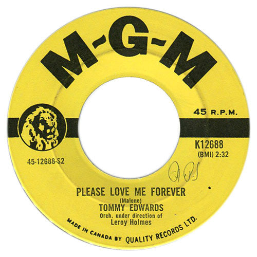 Tommy Edwards : It's All In The Game / Please Love Me Forever (7", Single)