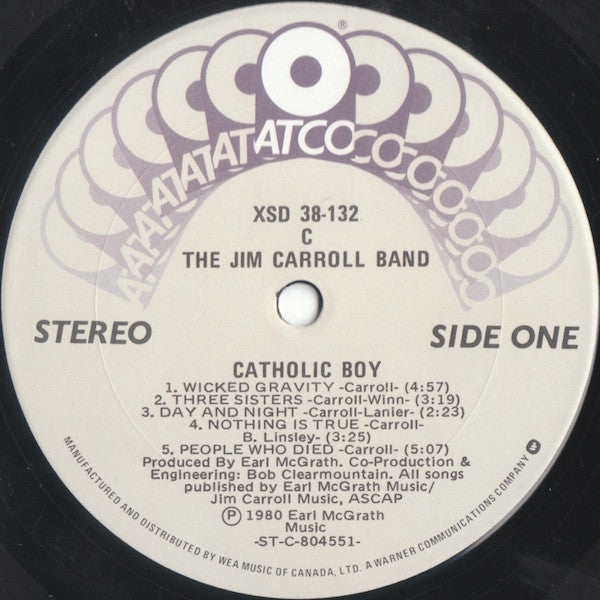 The Jim Carroll Band : Catholic Boy (LP, Album)
