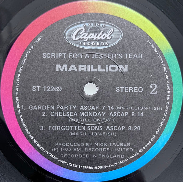Marillion : Script For A Jester's Tear (LP, Album, Cap)