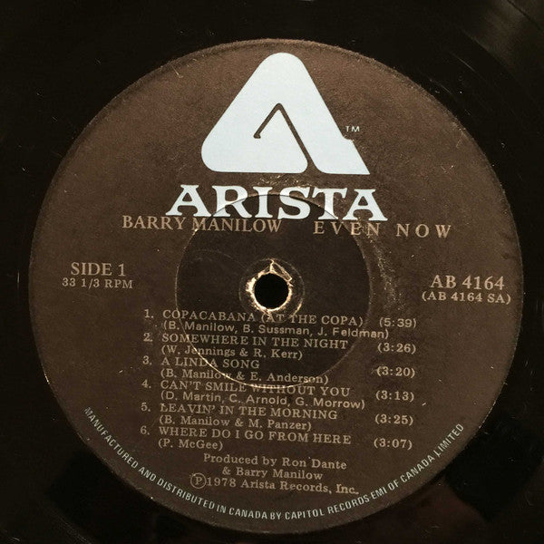 Barry Manilow : Even Now (LP, Album)