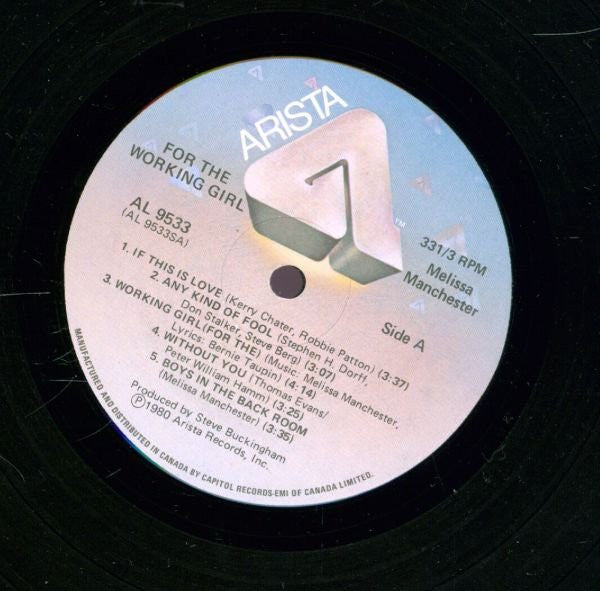 Melissa Manchester : For The Working Girl (LP, Album)