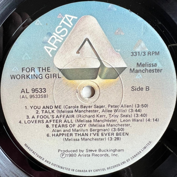 Melissa Manchester : For The Working Girl (LP, Album)