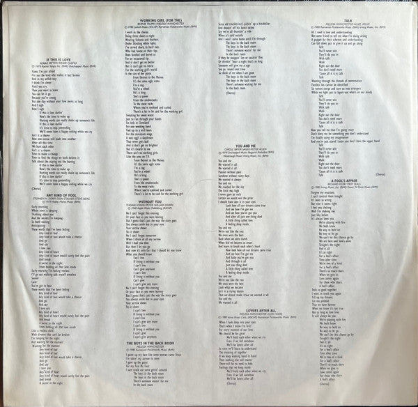 Melissa Manchester : For The Working Girl (LP, Album)