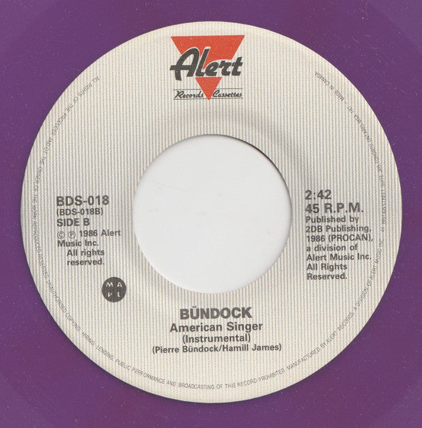 Bündock* : American Singer (7", Single, Ltd, Mau)