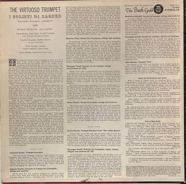 Antonio Vivaldi, Giuseppe Torelli, Henry Purcell, Domenico Gabrielli, Jeremiah Clarke, Arcangelo Corelli, Giacomo Antonio Perti : The Virtuoso Trumpet (LP, Album)