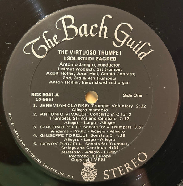 Antonio Vivaldi, Giuseppe Torelli, Henry Purcell, Domenico Gabrielli, Jeremiah Clarke, Arcangelo Corelli, Giacomo Antonio Perti : The Virtuoso Trumpet (LP, Album)