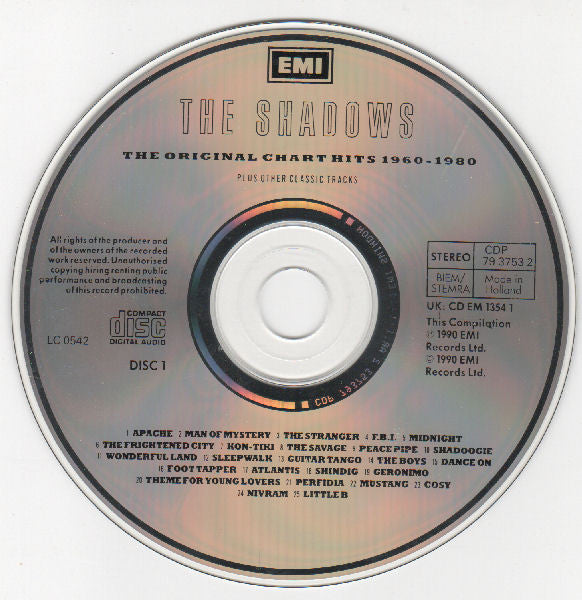 The Shadows : The Original Chart Hits 1960-1980 (2xCD, Comp)