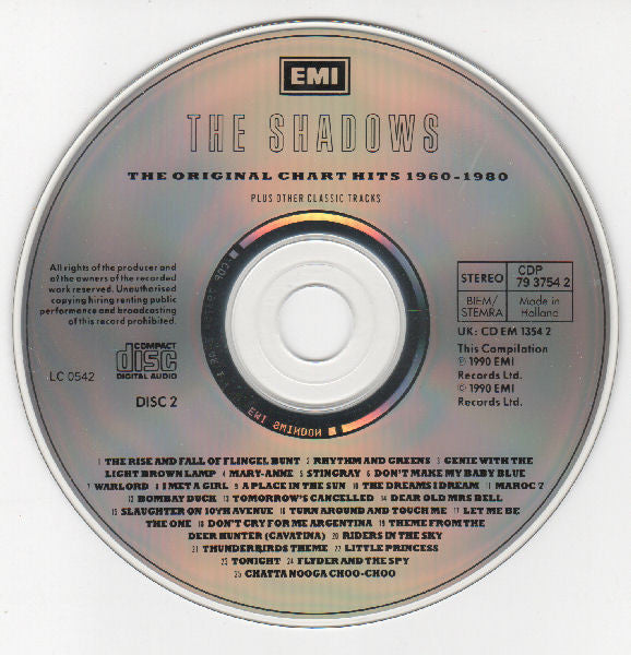 The Shadows : The Original Chart Hits 1960-1980 (2xCD, Comp)