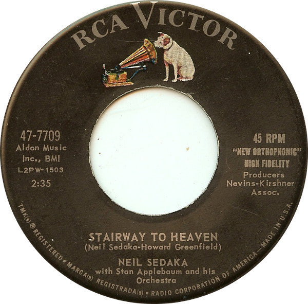 Neil Sedaka With Stan Applebaum And His Orchestra : Stairway To Heaven / Forty Winks Away (7", Single, Roc)