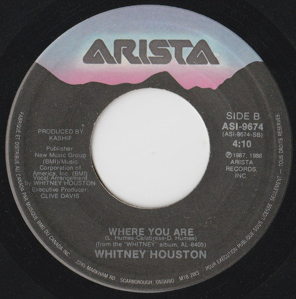Whitney Houston : Where Do Broken Hearts Go (7", Single)