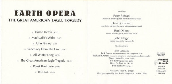 Earth Opera : The Great American Eagle Tragedy (CD, Album, RE)
