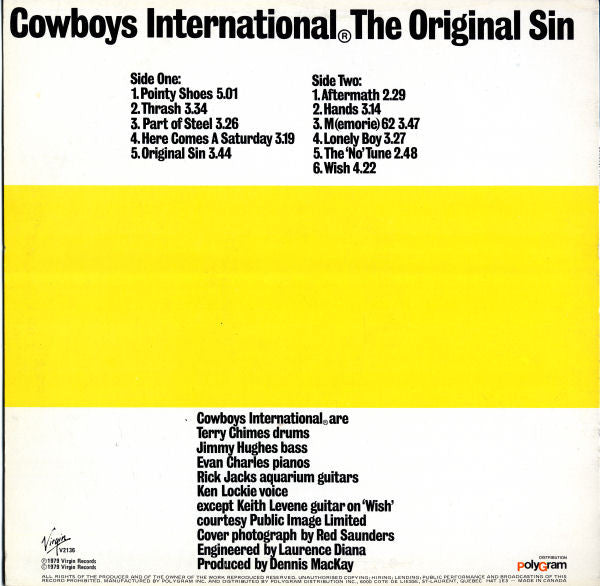 Cowboys International : The Original Sin (LP)