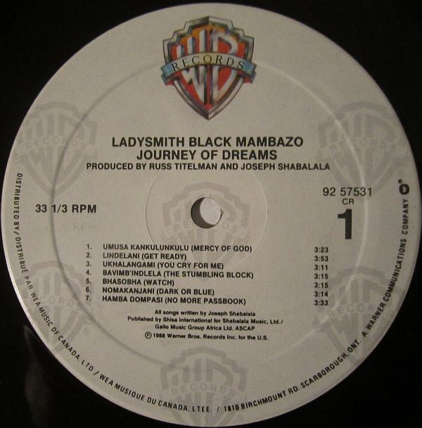 Ladysmith Black Mambazo : Journey Of Dreams (LP, Album)