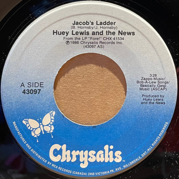 Huey Lewis And The News* : Jacob's Ladder (7", Single)