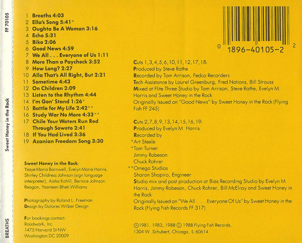 Sweet Honey In The Rock : Breaths (CD, Comp, Nim)
