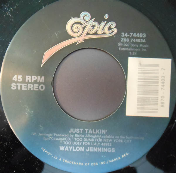 Waylon Jennings : Just Talkin' (7", Single)