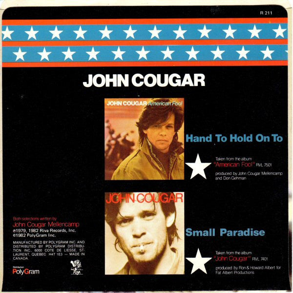 John Cougar Mellencamp : Hand To Hold On To (7", Single)