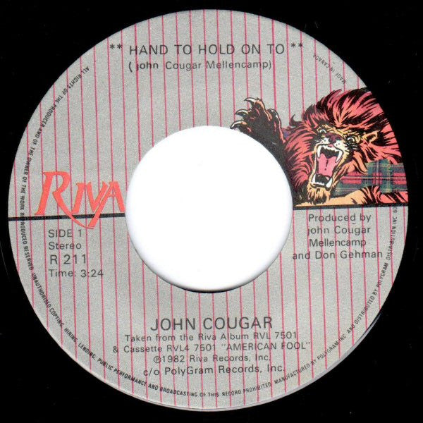 John Cougar Mellencamp : Hand To Hold On To (7", Single)