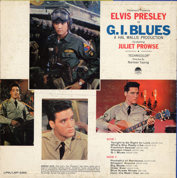 Elvis Presley : G. I. Blues (LP, Album, Mono)