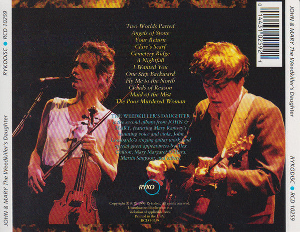 John And Mary : The Weedkiller's Daughter (CD, Album)