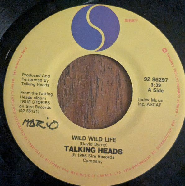 Talking Heads : Wild Wild Life (7", Single)