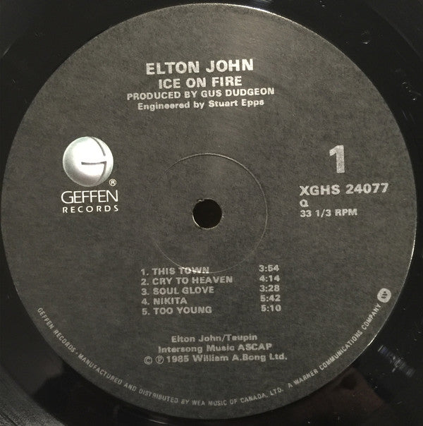 Elton John : Ice On Fire (LP, Album)