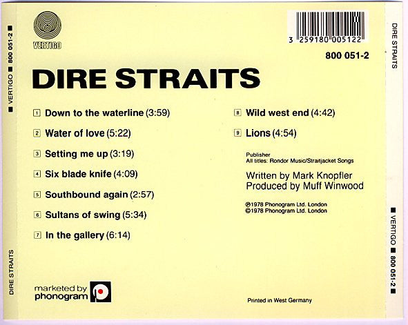 Dire Straits : Dire Straits (CD, Album, RE, Red)