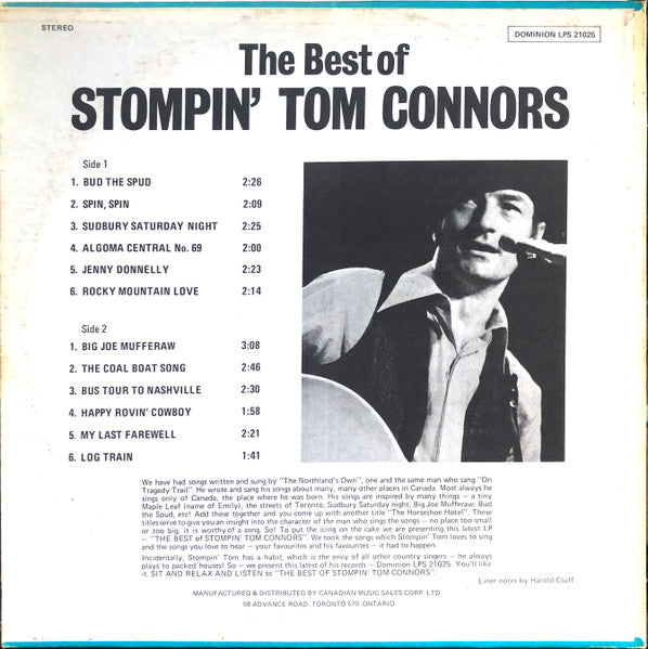 Stompin' Tom Connors : The Best Of Stompin' Tom Connors (LP, Comp)
