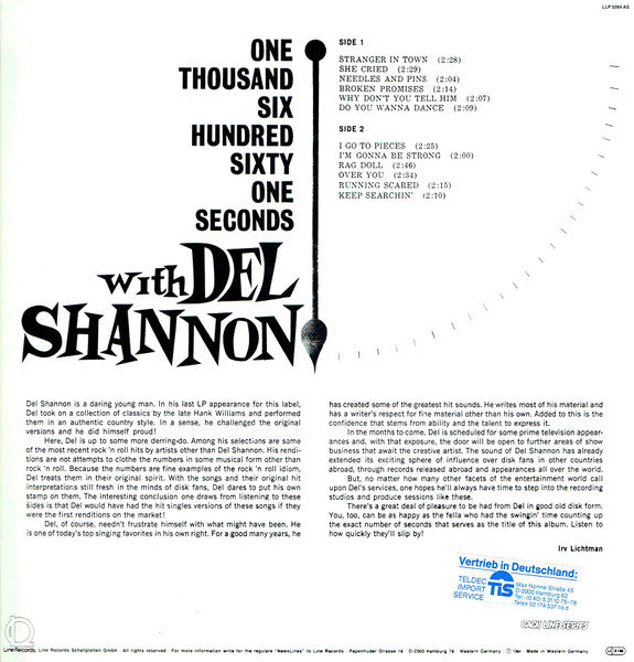 Del Shannon : One Thousand Six Hundred Sixty One Seconds With Del Shannon (LP, RE)