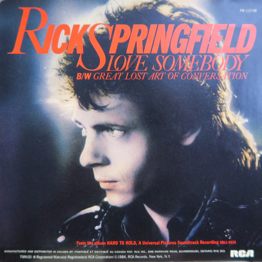 Rick Springfield : Love Somebody (7")