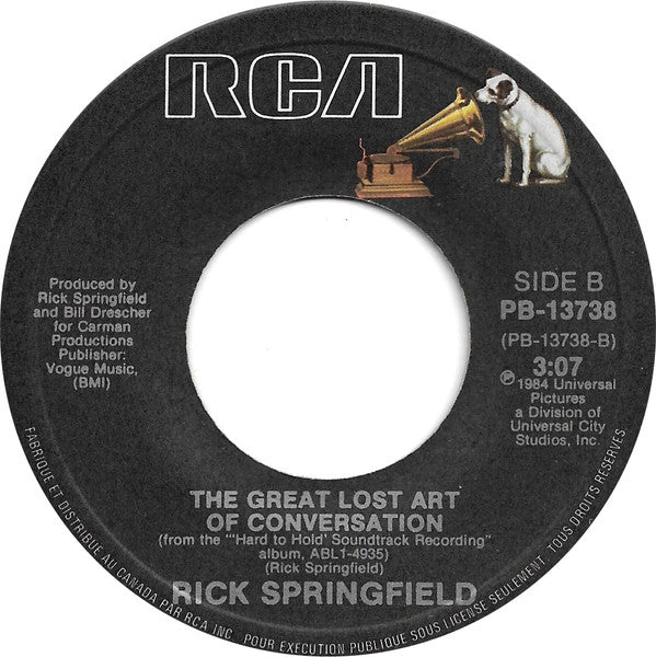 Rick Springfield : Love Somebody (7")