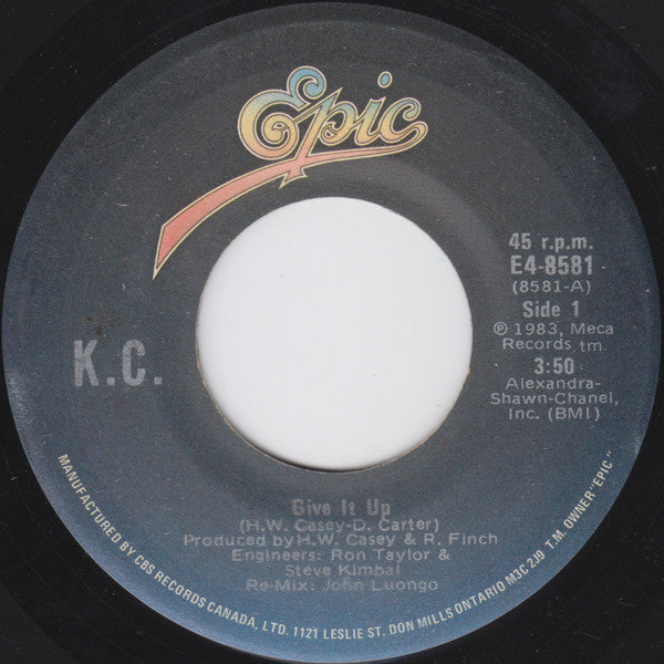 K.C.* : Give It Up (7", Single)