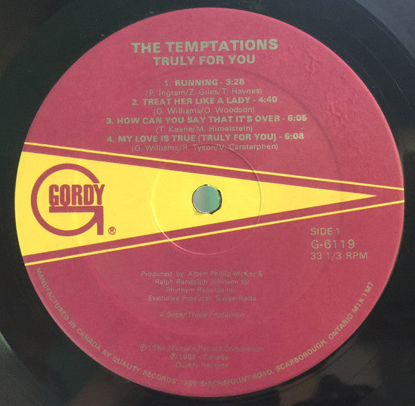 The Temptations : Truly For You (LP, Album)