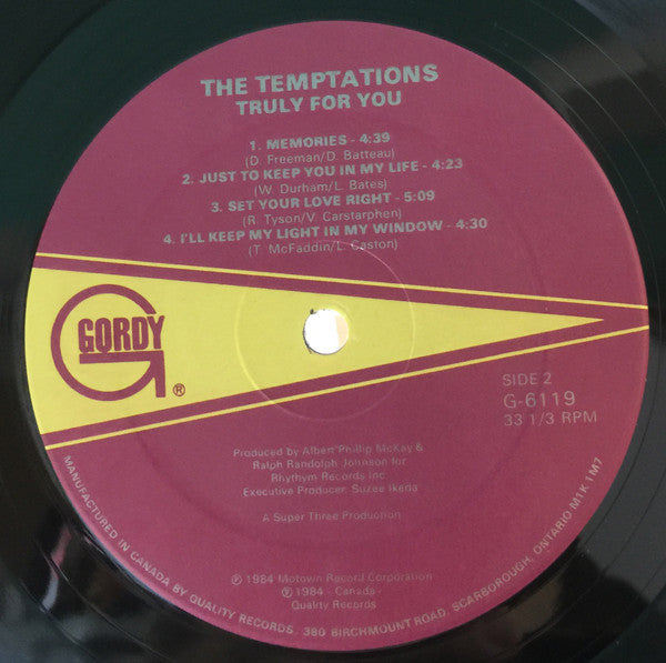 The Temptations : Truly For You (LP, Album)