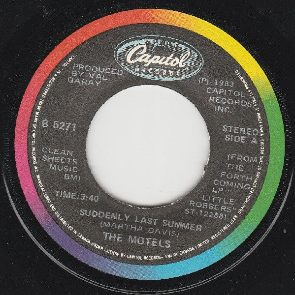 The Motels : Suddenly Last Summer (7")