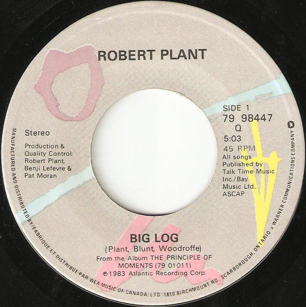 Robert Plant : Big Log (7", Single)