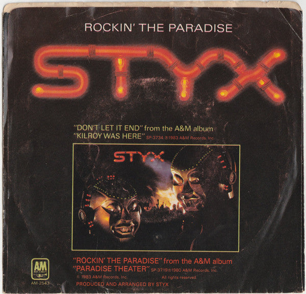 Styx : Don't Let It End (7", Single)